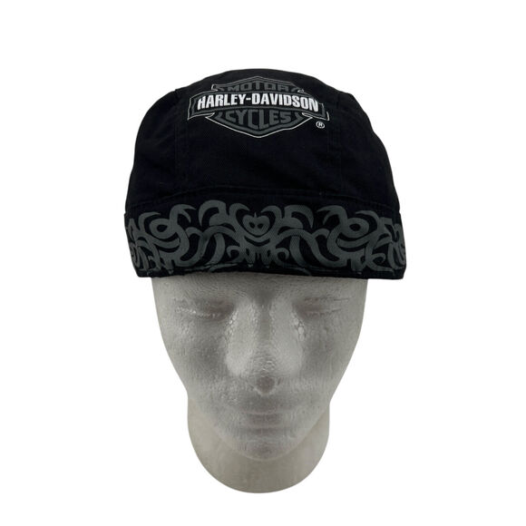 Harley Davidson Skull Cap Men One Size Fits All Cotton Wrap Tie Motorcycle Biker - Picture 1 of 12